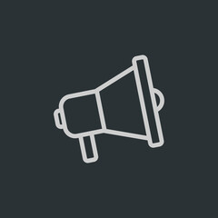 Megaphone icon on navy background