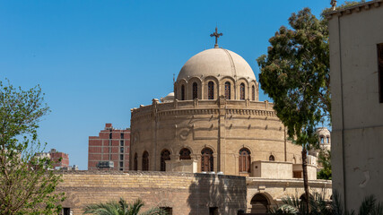 CAIRO, EGYPT - April 13,2021: Saint George Church in Old Cairo. St. George Church in Coptic Cairo