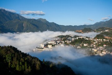 misty morning in the mountains