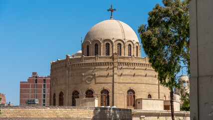 CAIRO, EGYPT - April 13,2021: Saint George Church in Old Cairo. St. George Church in Coptic Cairo
