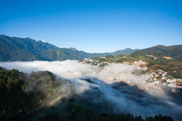 misty morning in the mountains