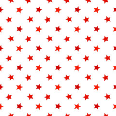Seamless red stars on white background