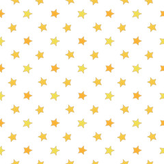 Seamless yellow stars on white background