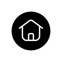Home vector glyph icon . Filled circular