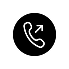 Outgoing call vector glyph icon . Filled circular