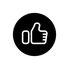Thumb up vector glyph icon . Filled circular