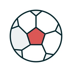 Football Vector Line Two Color Icon Design