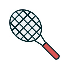 Racket Vector Line Two Color Icon Design