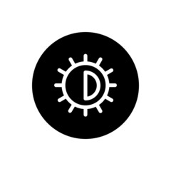 Brightness vector glyph icon . Filled circular
