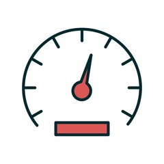 Speedometer Vector Line Two Color Icon Design