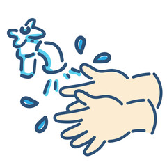 手洗う　ベクター