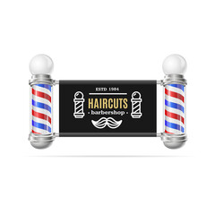 Realistic Detailed 3d Barbershop Card Poster Banner. Vector