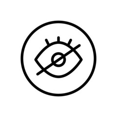 Fototapeta premium Hidden eye vector line icon . Editable Stroke