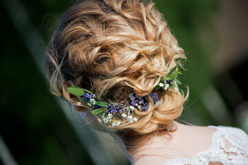Hair do with  elegant bridal hair accessorie