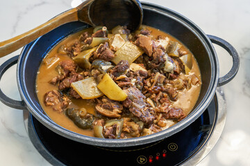 A delicious Chinese dish, braised turtle in fragrant sauce