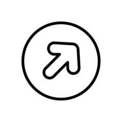 Up right arrow diagonal vector line icon . Editable Stroke