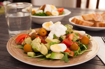 delicious healthy fresh vegetable salad for breakfast