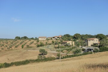 Fototapeta na wymiar panoramic view of the landscape of the hills of the Tuscan Maremma