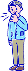 咳をする男性
