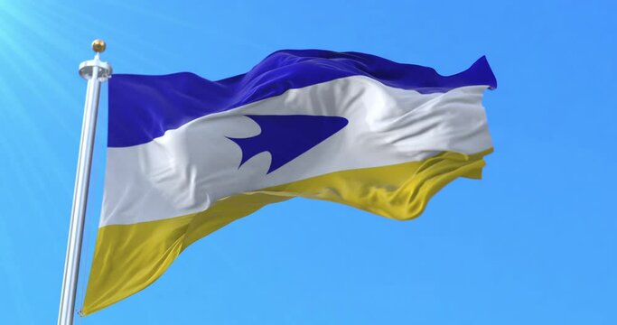 Tehuelche people flag, waving. Loop