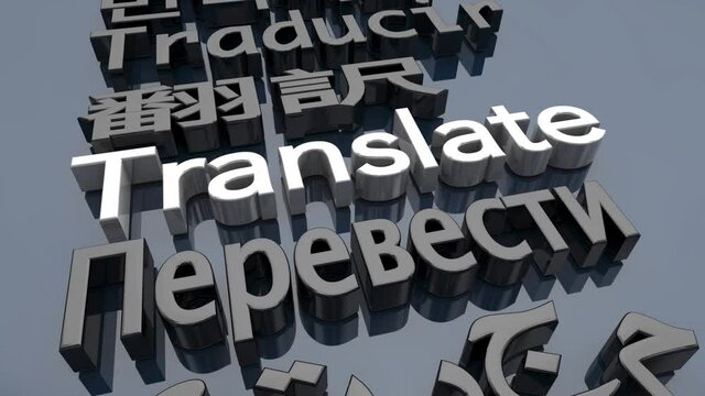 Translate Language Translation Service Decipher Interpret Words 3d Animation