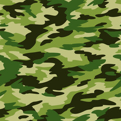 Fototapeta premium Texture camouflage hand drawn seamless pattern. Abstract modern camo military background. Fabric textile and vinyl wrap endless print template. Vector illustration.