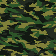 Fototapeta premium Texture camouflage hand drawn seamless pattern. Abstract modern camo military background. Fabric textile and vinyl wrap endless print template. Vector illustration.