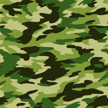 Texture camouflage hand drawn seamless pattern. Abstract modern camo military background. Fabric textile and vinyl wrap endless print template. Vector illustration.