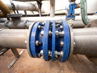 Pipeline with joint member. Underground concrete shafts with Gate valve