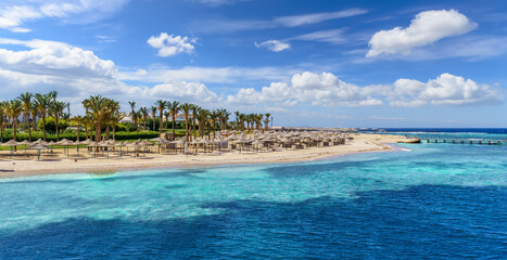 Landscape with beach in Port Ghalib, Marsa Alam, Egypt - Powered by Adobe