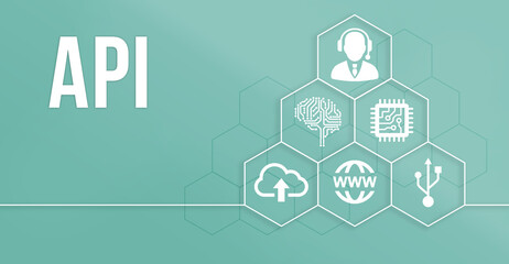 Internet, business, Technology and network concept. Application Programming Interface. Software development tool.