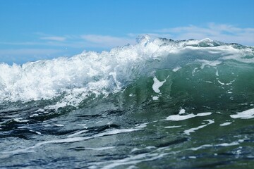 seascape with waves and blue sky
