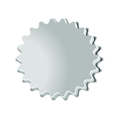 Gray Star Burst Badge Sticker isolated on a white background. 3d illustration