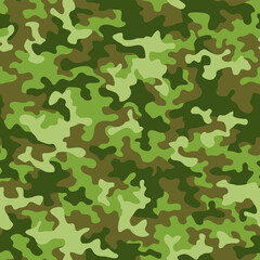 Camouflage texture seamless pattern. Abstract modern military camo background for fabric and fashion textile print. Vector illustration.