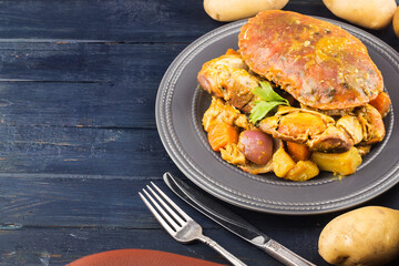 Thai food: a plate of curry crab