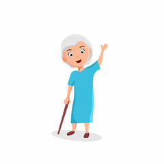 Fototapeta premium Vector character of a grandmother in a cartoon style. 