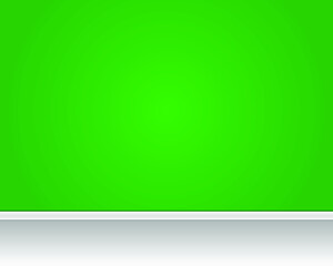 Fototapeta premium Green empty wall with white floor. 3d illustration