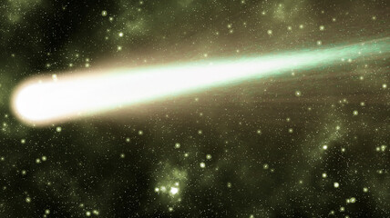 Fototapeta na wymiar Deep space illustration with beautiful comet in motion