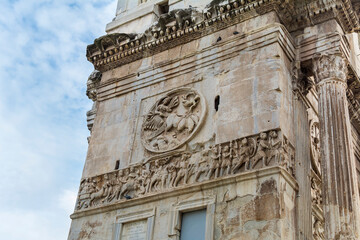West side of the Arch of Constantine (Arco de Constantino), Rome, Italy