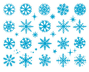 Fototapeta na wymiar hand drawn snowflakes set