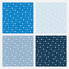 Set of 4 blue patterns with white dots