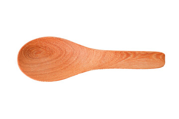 Wooden Spoon Isolate White Background 