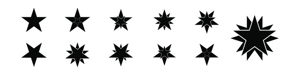 Set of star icons. Vector illustration
isolated on white background.
