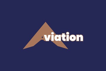 Aviation Typography logo design.  Airplane vector icon.  