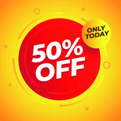 Tag 50% OFF Promotion Vector