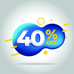 Tag 40% OFF Promotion Vector
