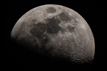 closeup of moon from telescope