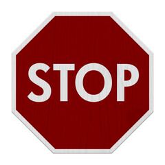 Red and white stop sign