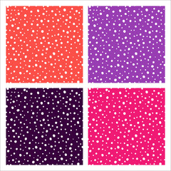 Set of 4 colorful patterns with white dots