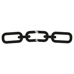 Obraz premium Broken chain icon.